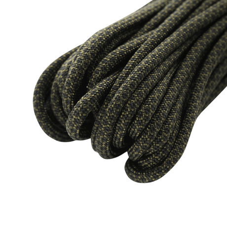 M‑Tac Paracord 550 Type III 15 m nylonkordel i olivengrøn, ideel til friluft og nødbrug, længde 15 m, brudstyrke 240 kg, diameter 4 mm.