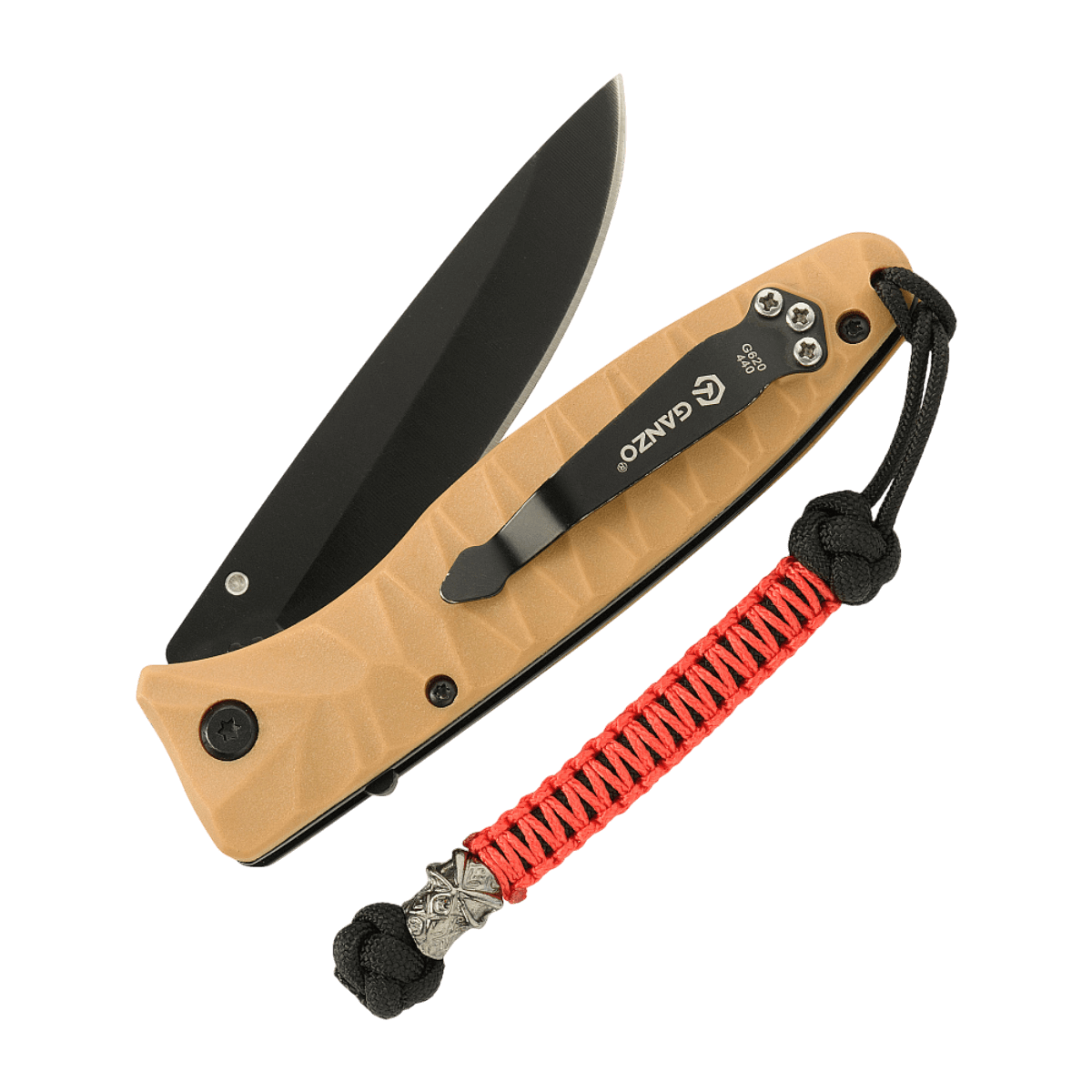 M-Tac Knife Lanyard Ninja af paracord, stilfuldt design med cupronickel perle, knivtilbehør til hurtig trækning og personliggørelse, længde 14,5 cm.