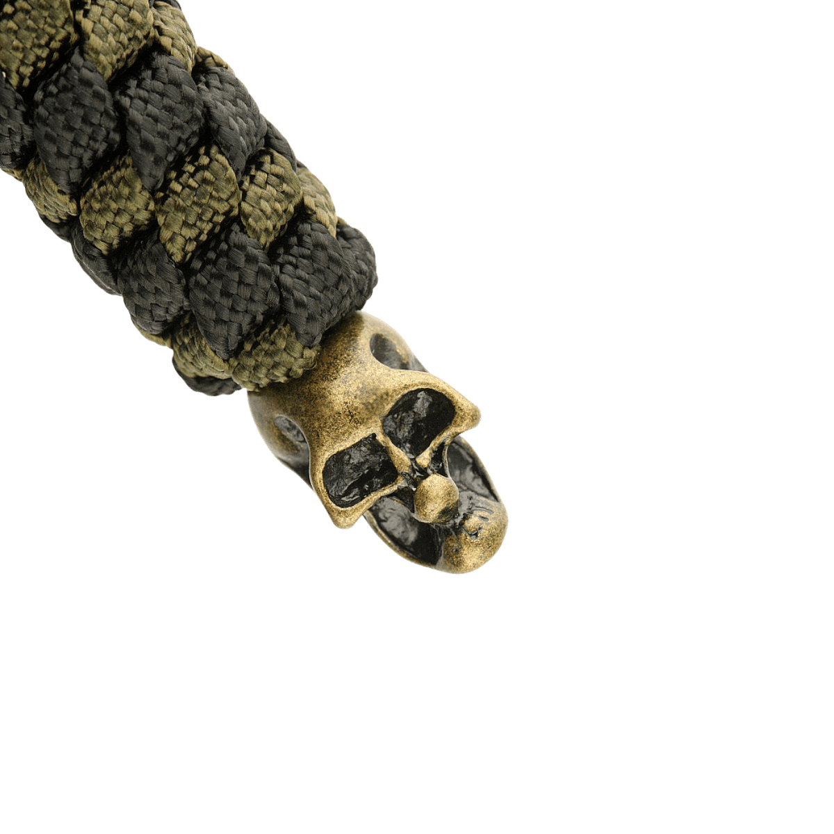 M-Tac Knife Lanyard Helix Skull i flettet paracord med en metal kranie, designet til at give stil og funktionalitet til lommeknive.