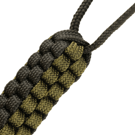 M-Tac Knife Lanyard Cuboid Skull i flettet paracord med dekorativ perle, praktisk tilføjelse til knive for nem identifikation og unik stil.