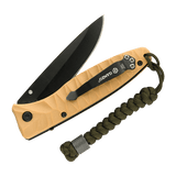 M-Tac Viper Lanyard Stainless Steel i flettet paracord vedhæftet til kniv, stilfuldt og fleksibelt tilbehør i rustfrit stål til nem adgang.