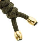 M-Tac Zeus Lanyard i flettet paracord med gyldne ender til forbedring af knivgreb og hurtig adgang til udstyr.