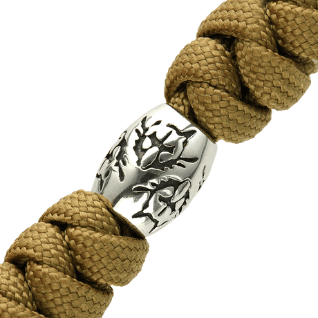 M-Tac Zeus Stainless Steel Lanyard med flettet paracord og dekorativ perle i rustfrit stål. Ideel til hurtig adgang til kniv og udstyr.