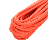 M-Tac Paracord Survival 15m i rød nylon med 7 kerne-tråde, jute og fiskesnøre, ideel til militær, friluftsliv og overlevelsesaktiviteter.