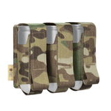 M-Tac Pouch til 3 VOG-Granater med MOLLE Laser Cut i camouflage design, sikrer opbevaring og transport af 40 mm granater som vist.