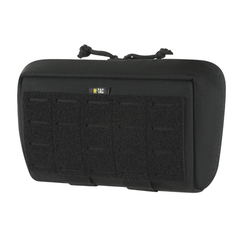 M-Tac Admin Pouch Large Elite, sort taske i slidstærk Cordura 500D med velcro til taktisk udstyr og patches, tæt på billede.