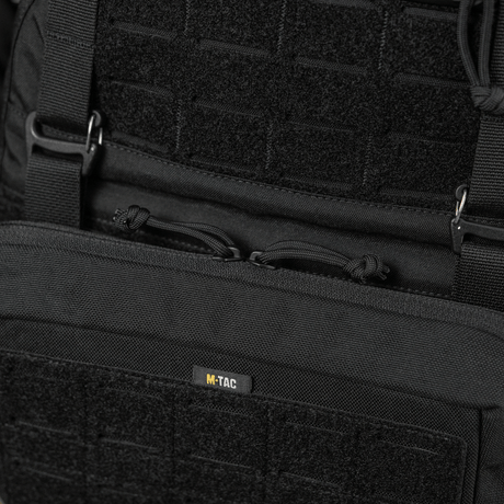 M-Tac Admin Pouch Large Elite i holdbart sort Cordura-materiale med velcro, perfekt til taktisk udstyr og opbevaring.
