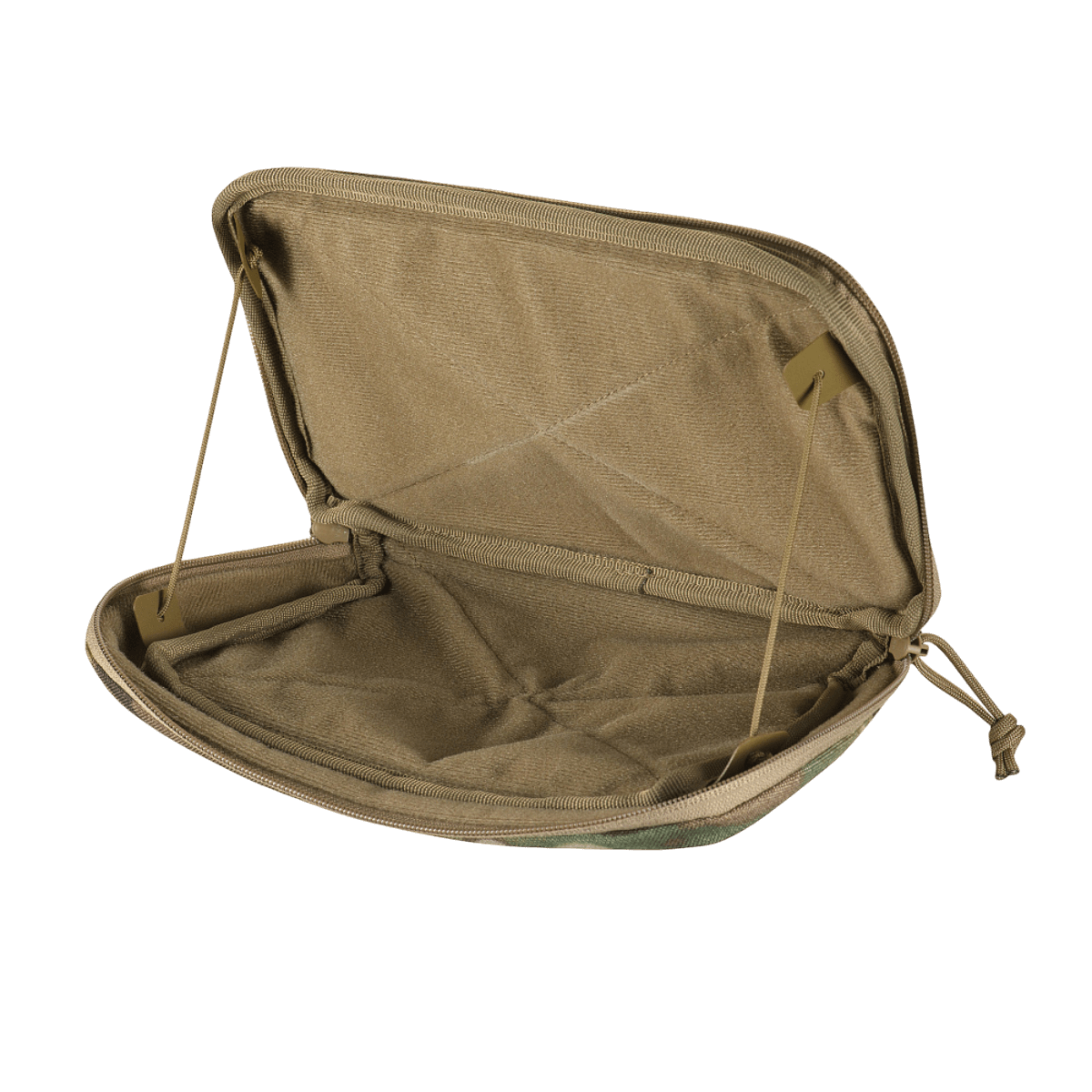 M-Tac Admin Pouch Large Elite i åben position, viser rummelig interiør til taktisk opbevaring og velcro-vægge til modulfastgørelse.