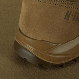 Detalje af M-Tac Taktiske Sommerstøvler i høj kvalitet læder og Cordura® mesh, designet til komfort og holdbarhed i varmt vejr.