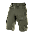 M-Tac Shorts Aggressor Gen.II Flex, taktiske grønne shorts med lommer, lett og fleksibelt design for trening og fritid.