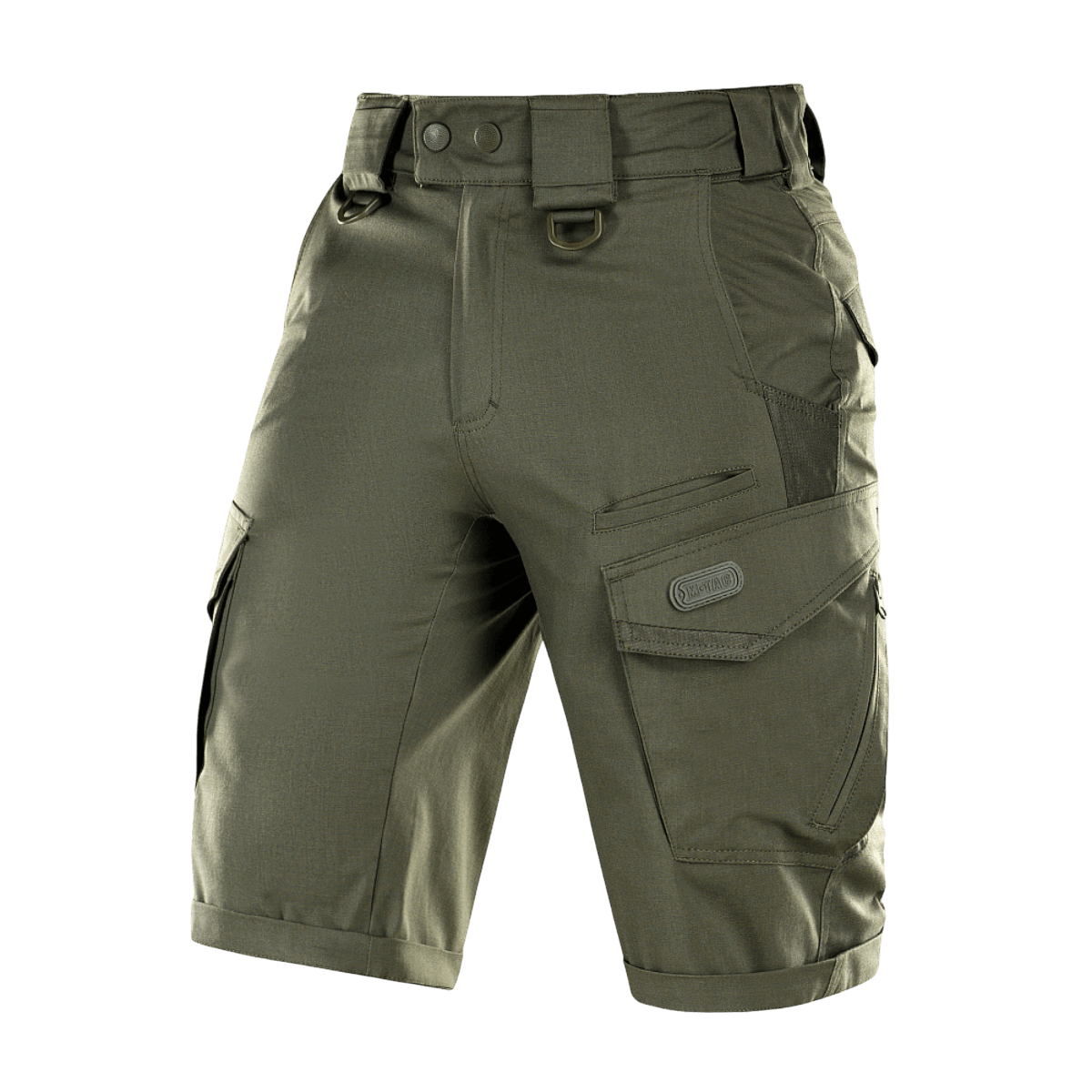 M-Tac Shorts Aggressor Gen.II Flex, taktiske grønne shorts med lommer, letvægts og fleksibelt design til træning og fritid