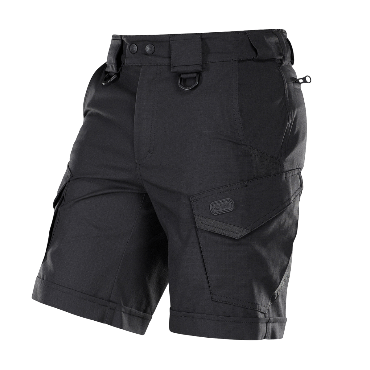 M-Tac Shorts Aggressor Short i sort, let og åndbar, perfekt til taktisk og aktiv brug, designet med elastisk polycotton flex rip-stop.
