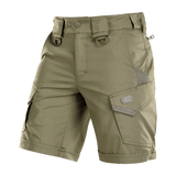 M-Tac Shorts Aggressor Short i grøn, taktiske knælange shorts med D-ringe, YKK lynlåse, ideelle til varme dage og aktiv brug.