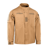 M-Tac Jakke Patrol Flex med ståkrave, Velcro, YKK fittings, og skjulte lommer til taktisk brug. Let figursyet jakke i beige farve.