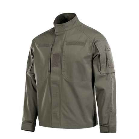 M-Tac Patrol Flex Jakke med ståkrave, velcro-lukninger og skjulte lommer for nem adgang og personlig tilpasning.