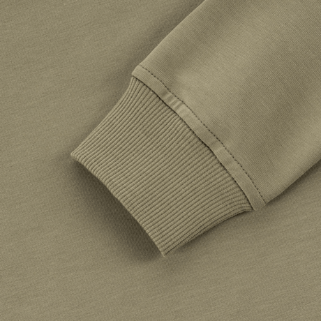 Detalje af ærmemanchet på M-Tac Pullover 4 Seasons i beige bomuld og elastan, perfekt til hverdags- og taktisk brug året rundt.