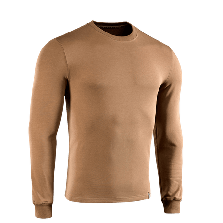M-Tac Pullover 4 Seasons i lysbrun farve med rund hals og lange ærmer, perfekt til alle årstider, fremstillet af bomuld og elastan.
