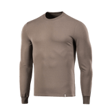 M-Tac Pullover 4 Seasons i brun farve med rund hals og lange ærmer, ideel til helårs brug, lavet af bomuld og elastan.