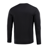 Sort M-Tac Long-sleeve T-shirt 93/7 i bomuld og elastan, set bagfra. Velegnet til hverdagsbrug, sport og friluftsaktiviteter.