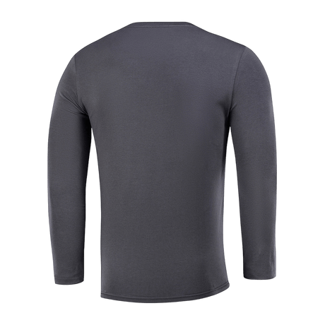 M-Tac Long-sleeve T-shirt 93/7 i grå farve, lavet af 93% bomuld og 7% elastan, set bagfra. Ideel til hverdag, sport og friluftsliv.