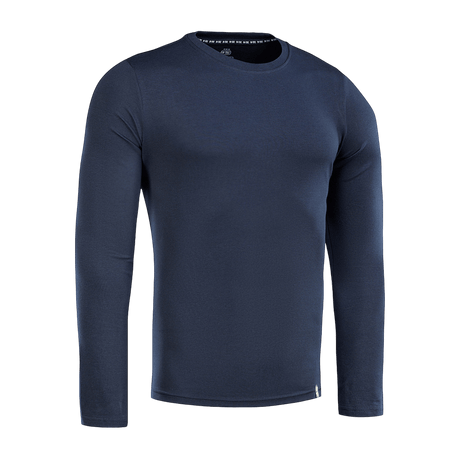 M-Tac Long-sleeve T-shirt 93/7 i navyblå, lavet af 93% bomuld og 7% elastan, perfekt til hverdagsbrug, sport og friluftsliv.