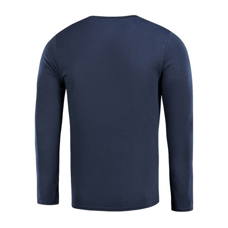 M-Tac Long-sleeve T-shirt 93/7 lavet af 93% bomuld og 7% elastan, bagsidevisning, ideel til hverdag og sport, mørkeblå farve