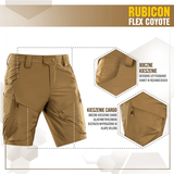 M-Tac Shorts Rubicon Flex - Cargo shorts med lommer i mørk oliven designet til komfort og funktionalitet. Materiale: nylon og spandex.