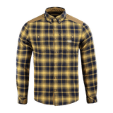 M-Tac Redneck Skjorte i navy og gul ternet design med justerbare ærmer, velegnet til arbejde og fritid. Materiale: polyester og viscose.