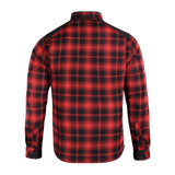 M-Tac Redneck Skjorte i Navy Blue/Yellow plaid design med justerbare ærmer og forstærkede skuldre, bagudsigt.