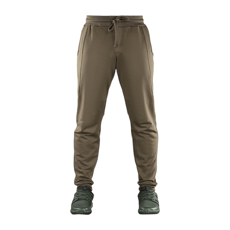 M-Tac Bukser Stealth Cotton i brun, sportsbukser af 100% bomuld med elastik i taljen og sidelommer, perfekt til sportsbrug og hverdagskomfort.