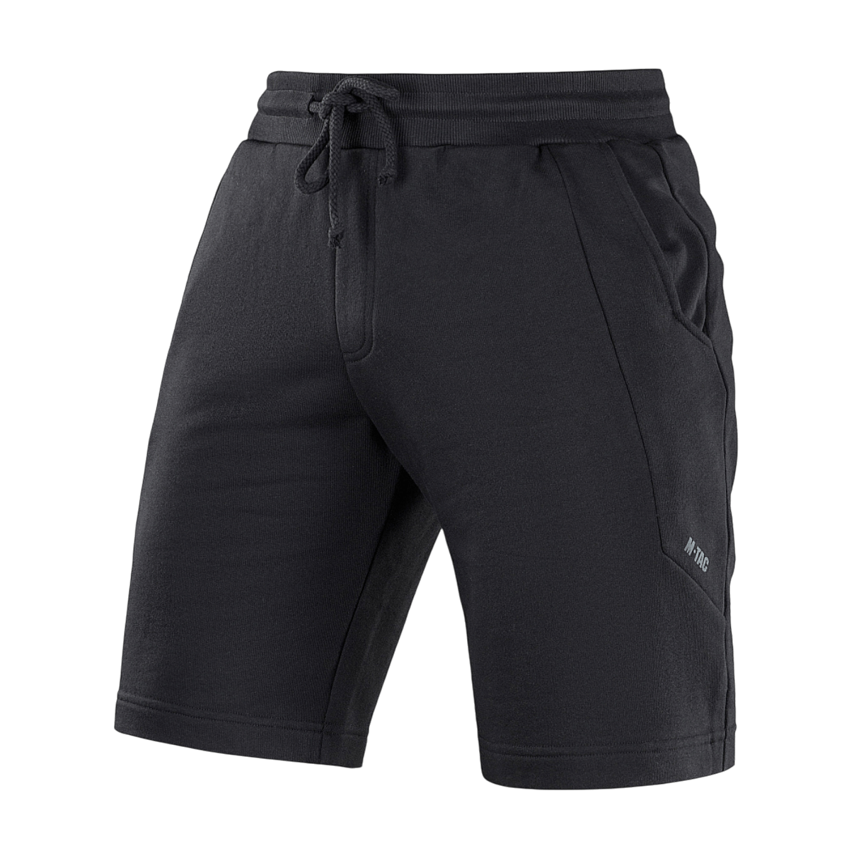 M-Tac Shorts Casual Fit Cotton i sort, lavet af 100% bomuld med elastik i taljen og sidelommer, ideel til sommer og aktiv brug.