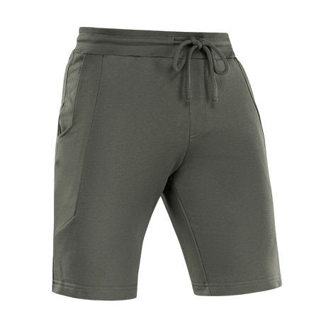 M-Tac Shorts Casual Fit Cotton i olivengrøn med elastisk talje og sidelommer, fremstillet af 100% bomuld for høj komfort.