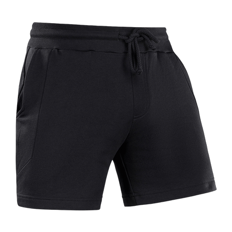 M-Tac Shorts Sport Fit Cotton i sort, designet med elastisk talje og sidelommer, ideel til træning og sommeraktiviteter.