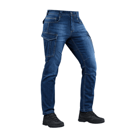 M-Tac Jeans Aggressor med klassisk denimstil og rummelige taktiske lommer.