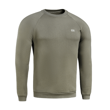 M-Tac Cotton Sweatshirt i olivenfarve, ideel til hverdagsbrug og sport, lavet af 100% bomuld for komfort og bevægelsesfrihed.