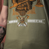 M-Tac T-shirt Viking featuring warrior print and 'Til Valhall' text emphasizing courage and heritage.
