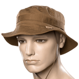 M-Tac Panama Rip-Stop hat shown on mannequin with stiff brim and ventilation holes, ideal for army-style use.