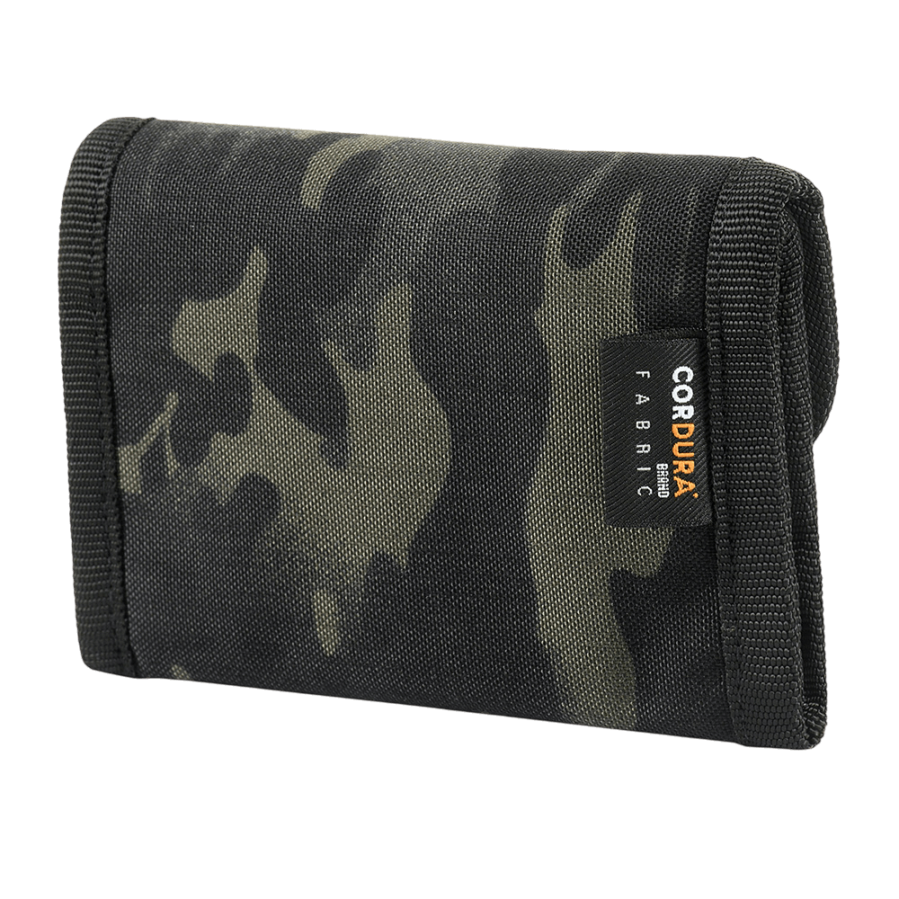 M-Tac Pung Elite Gen.II i sort camouflage med Cordura 500D materiale, kompakt design til kontanter og kort, set bagfra.