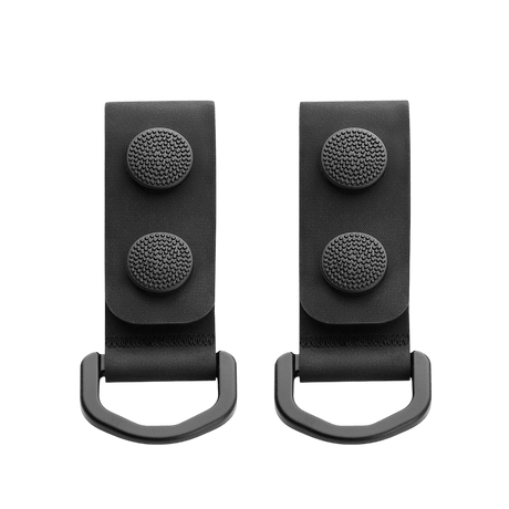 M-Tac Sæt af 2 – Duty Belt Keepers til politibælte og taktisk brug, robuste og holdbare med D-ringe, sort farve.