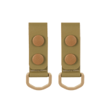 M-Tac Sæt af 2 – Duty Belt Keepers i olivengrøn med D-ringe, designet til fastgørelse af taktiske bælter til buksebæltet.