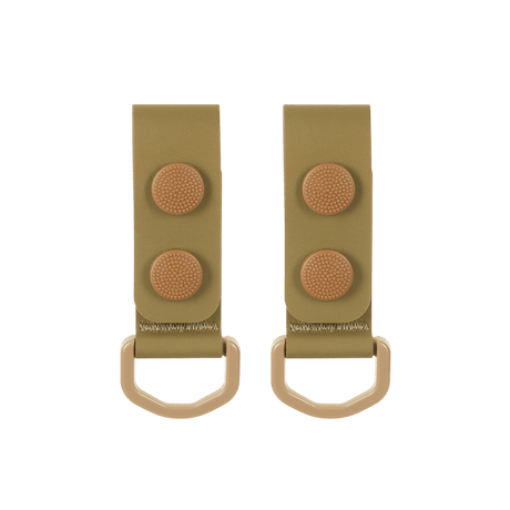 M-Tac Sæt af 2 – Duty Belt Keepers i olivengrøn med D-ringe, designet til fastgørelse af taktiske bælter til buksebæltet.
