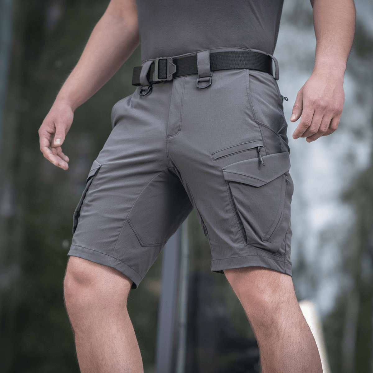 M-Tac Aggressor Summer Flex Shorts i letvægts Rip-Stop stof, designet til træning og udendørs aktiviteter med funktionelle lommer.
