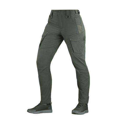 M-Tac Bukser Aggressor Summer Flex Dame i grøn med let Rip-Stop nylonstof og YKK-lukninger, designet til taktisk brug og aktiv fritid.
