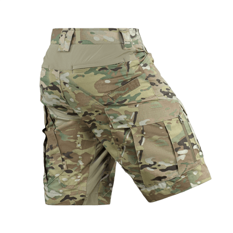 M-Tac Shorts STURM Gen.II Nyco Extreme i camouflage mønster til taktisk og outdoor brug, der viser slidstærkt design og funktionalitet.