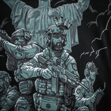 Militærinspireret design på M-Tac Hoodie Freedom med taktiske figurer, ideel til friluftsliv og hverdag.