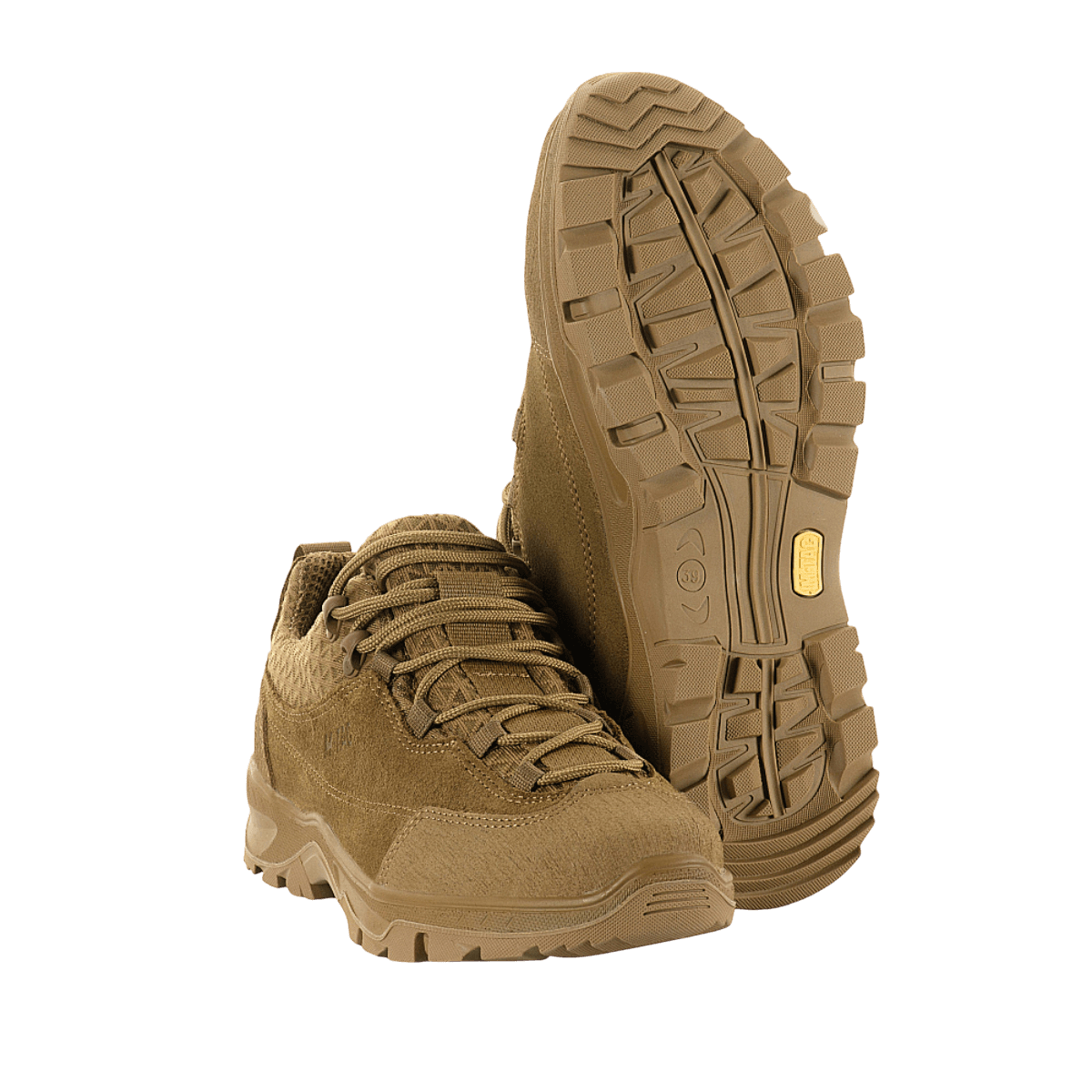 M-Tac Tactical Sneakers Patrol R Vent i slidstærkt læder med 3D-mesh og skridsikker sål, ideelle til trekking og outdoor-aktiviteter.