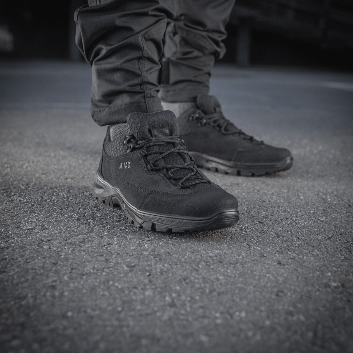 M-Tac Tactical Sneakers Patrol R Vent til trekking og outdoor-brug, slidstærk læderkonstruktion med åndbare 3D-meshindsatser.