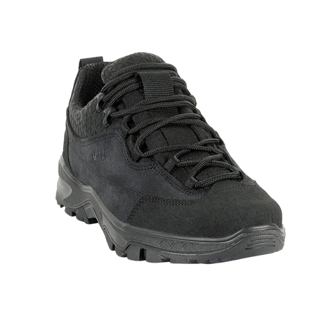 M-Tac Tactical Sneakers Patrol R Vent i sort, ideelle til trekking og dagligt brug med slidstærkt læder og åndbart mesh-design.