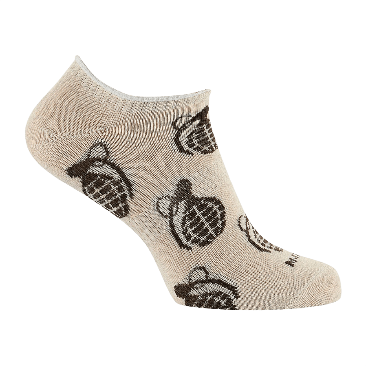 M-Tac Let Sommersokker Grenader i beige med granatmønster, ideel til løb og sport, kort design, komfort og åndbar til varmt vejr.