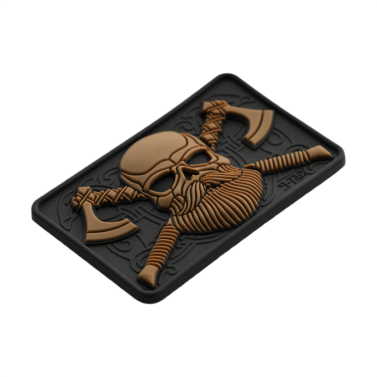 M-Tac Bearded Skull 3D PVC Patch med skægget kranium design og Velcro til påsætning på udstyr, i holdbar PVC, 80x50 mm.